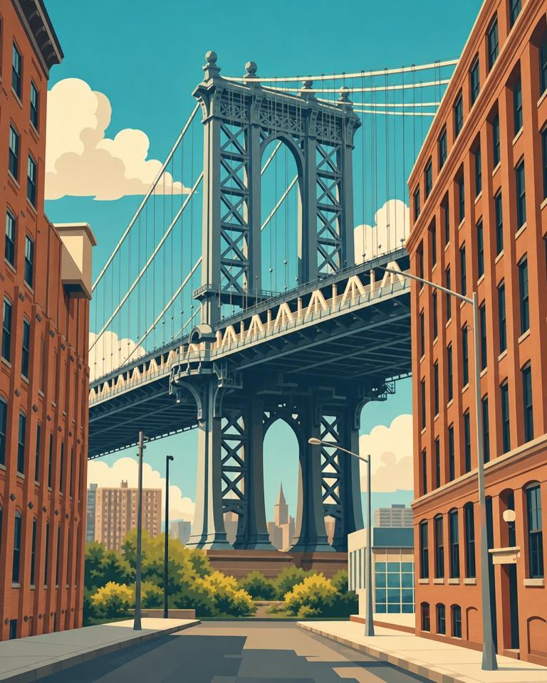 Brooklyn Bridge view from Dumbo, New York City