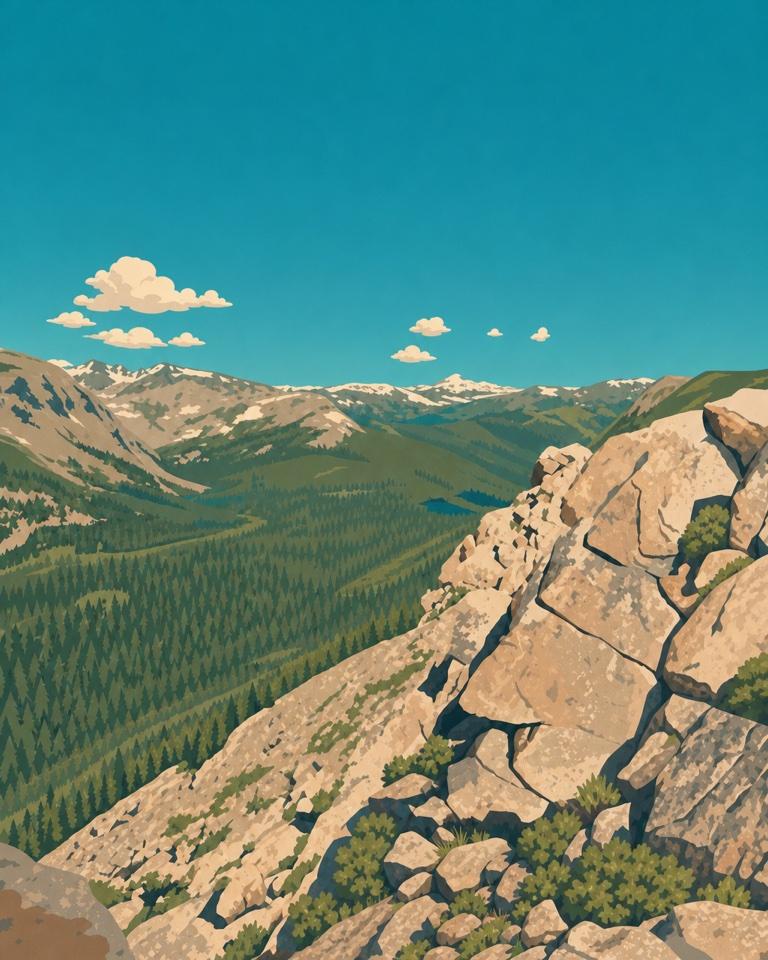 Forest canyon in Rocky Mountain National Park